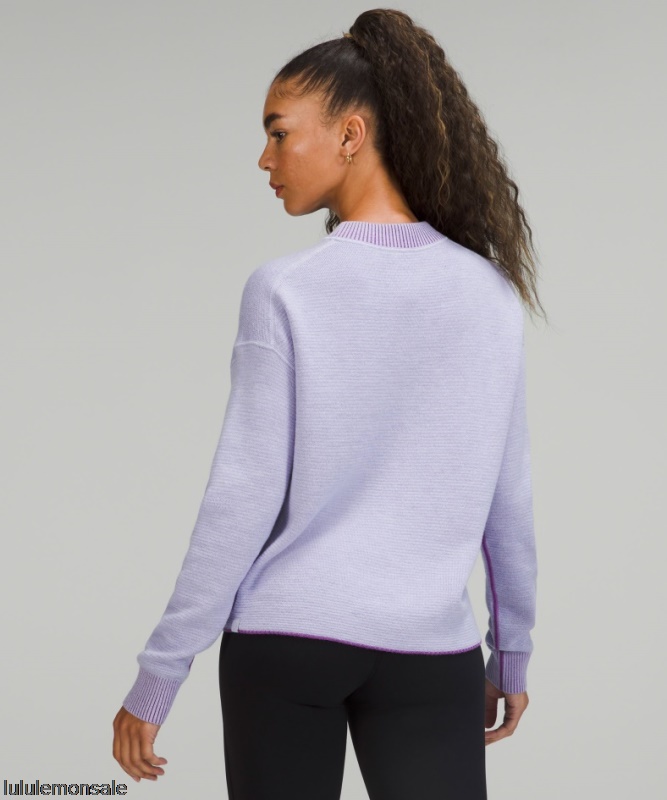 Lululemon Damen DELULU489 | Wendbarer Doppelstrick-pullover Mit Rundhalsausschnitt Faint Lavender